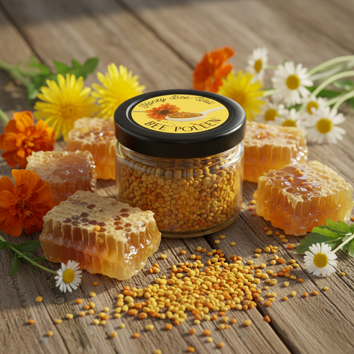 Organic Bee Pollen Rustic Table